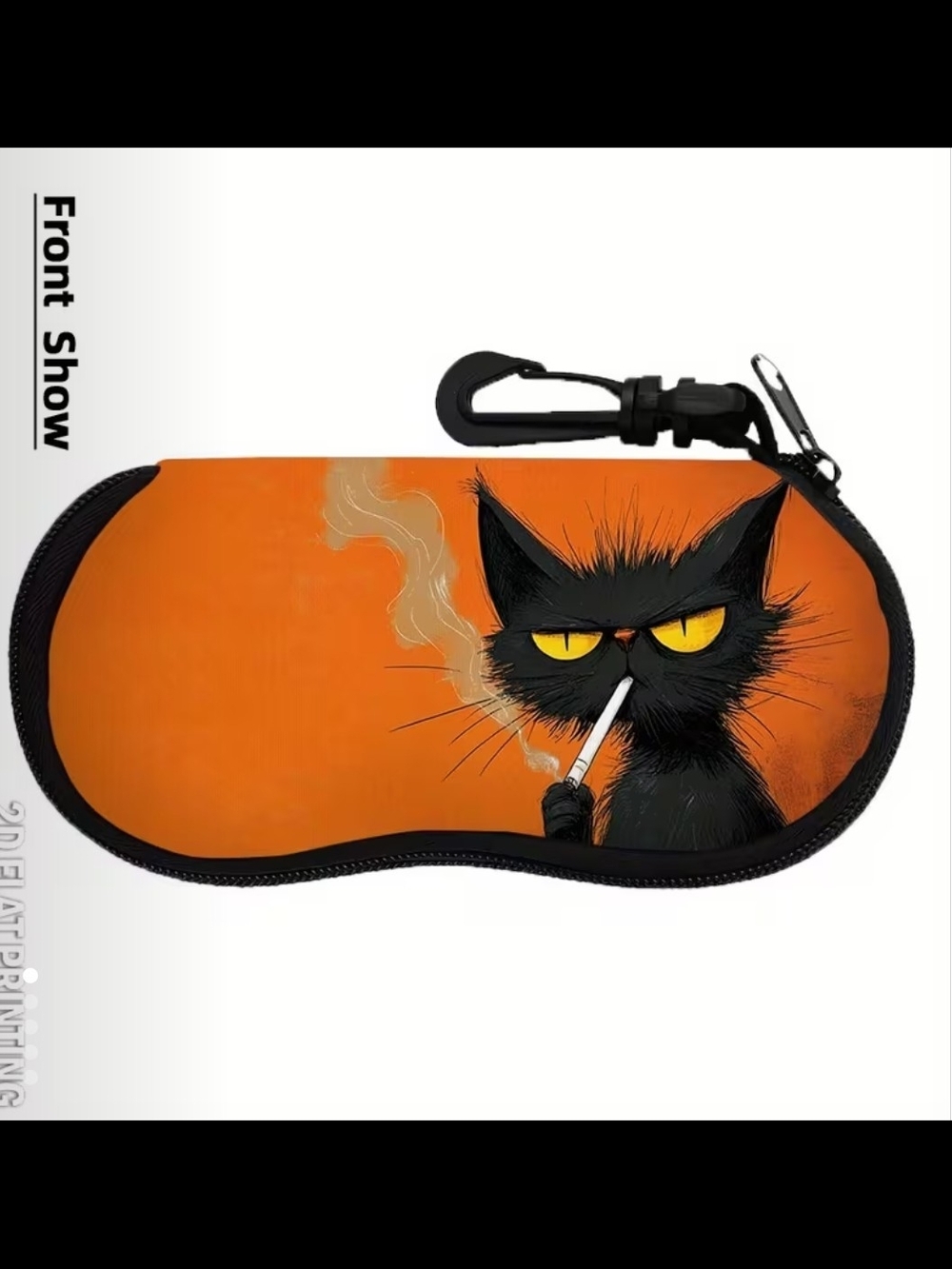 Black Cat Soft Sunglass Case - Orange
